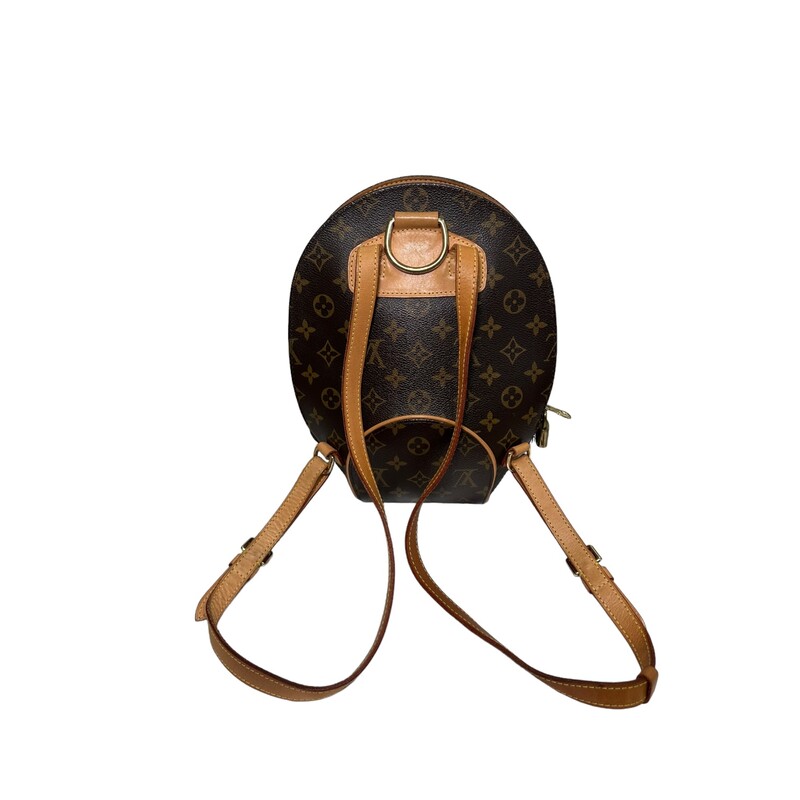 Louis Vuitton Ellipse Monogram Backpack

Dimensions:
Base length: 5 in
Height: 12.25 in
Width: 4.25 in
Drop: 13 in

Date Code:
SD1023

This is an authentic LOUIS VUITTON Monogram Ellipse Sac a Dos Backpack. This backpack is crafted of classic Louis Vuitton monogram coated canvas with signature vachetta cowhide leather trim and adjustable shoulder straps. The brass wrap-around zipper opens to a cocoa brown fabric interior with a patch pocket and D-ring.