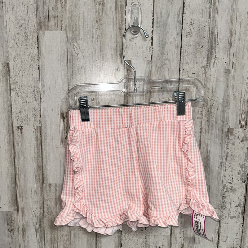 7/8 Peach Plaid Shorts, Pink, Size: Girl 7/8