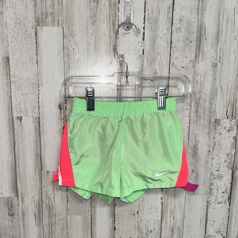 4T Lime Logo Shorts, Green, Size: Girl 4T