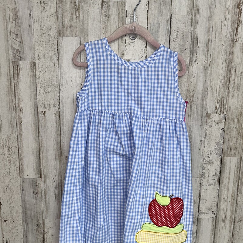 4T Blue Plaid Apple Dress, Blue, Size: Girl 4T