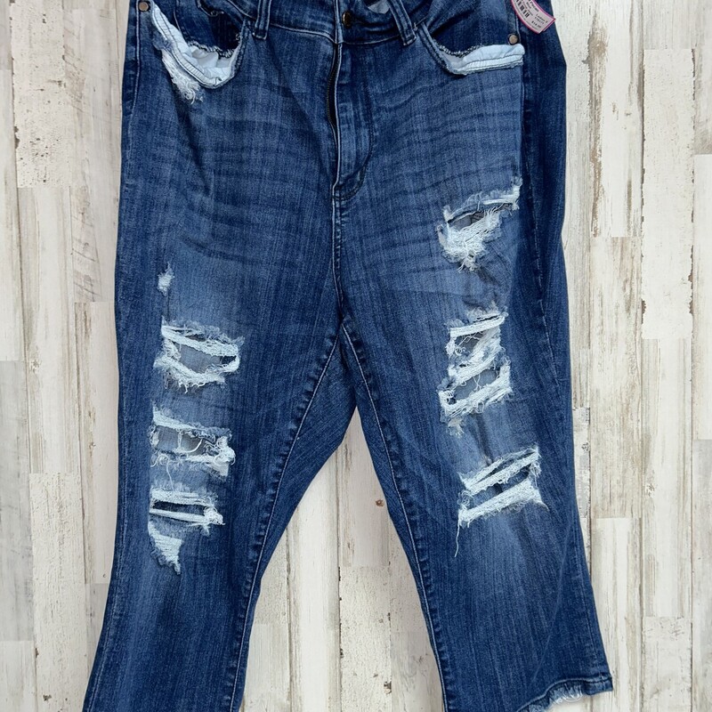 24W Skinny Fit Crop Jeans, Blue, Size: Ladies 3X