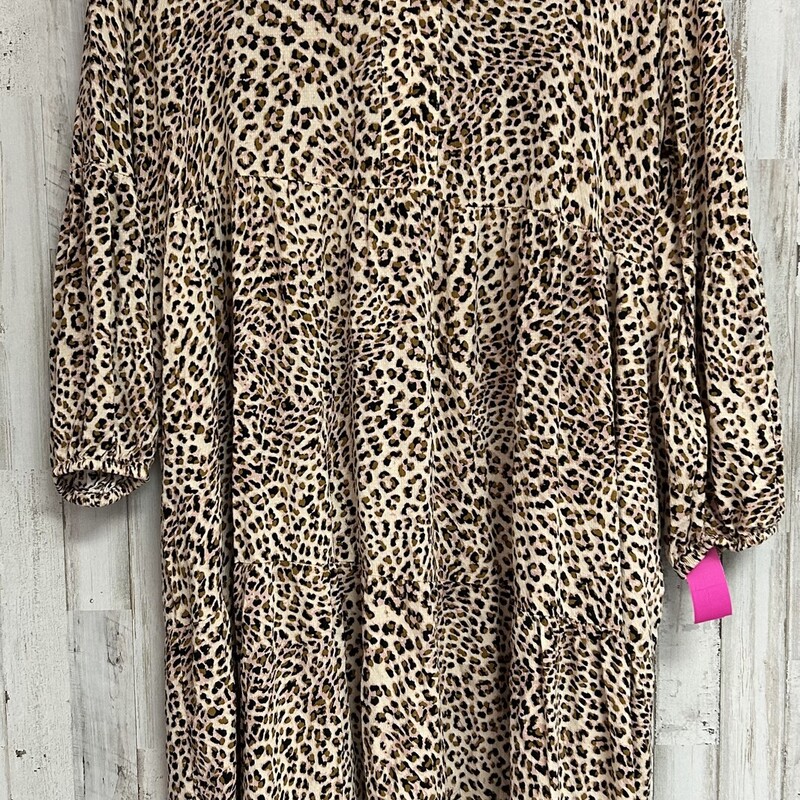 1X Cheetah Maxi Dress, Tan, Size: Ladies XL