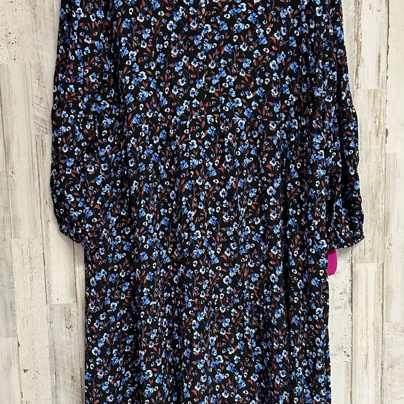 0X Black/Blue Floral Maxi, Black, Size: Ladies XL