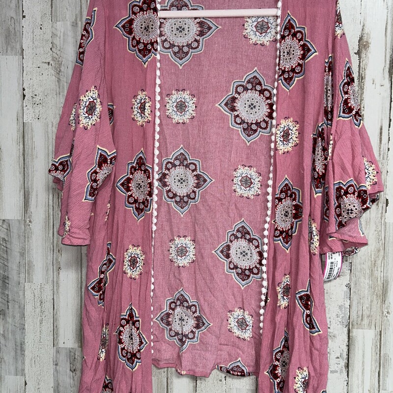 L Pink Printed Kimono, Pink, Size: Ladies L