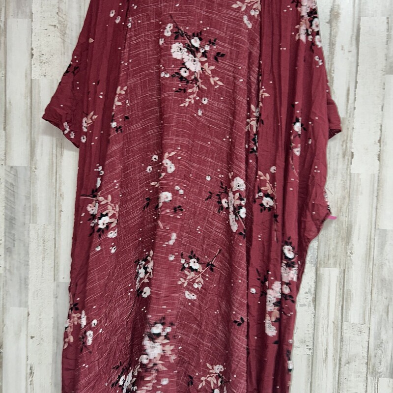 1/2X Red Floral Kimono, Red, Size: Ladies XL
