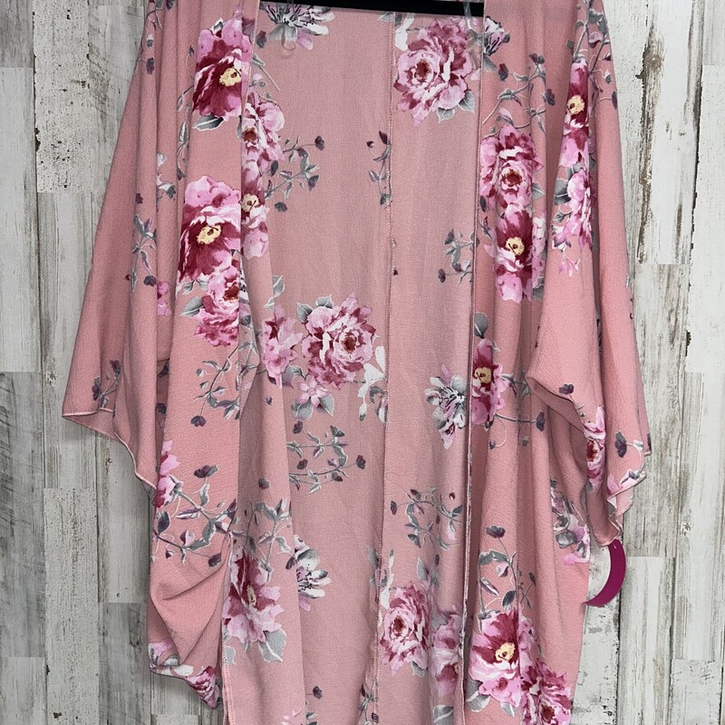 2X Mavue Floral Kimono, Pink, Size: Ladies 2X