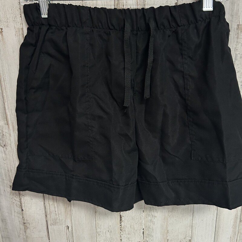 M Black Drawstring Shorts, Black, Size: Ladies M
