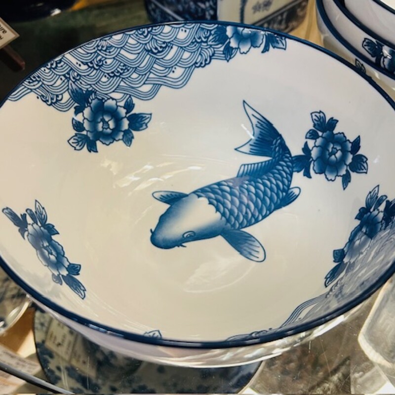 Chengs Koi Fish Floral Bowl
Blue White Size: 7 x 3.5H