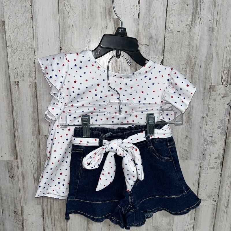 12/18M 2pc Star Printed S, White, Size: Girl 6-12m
