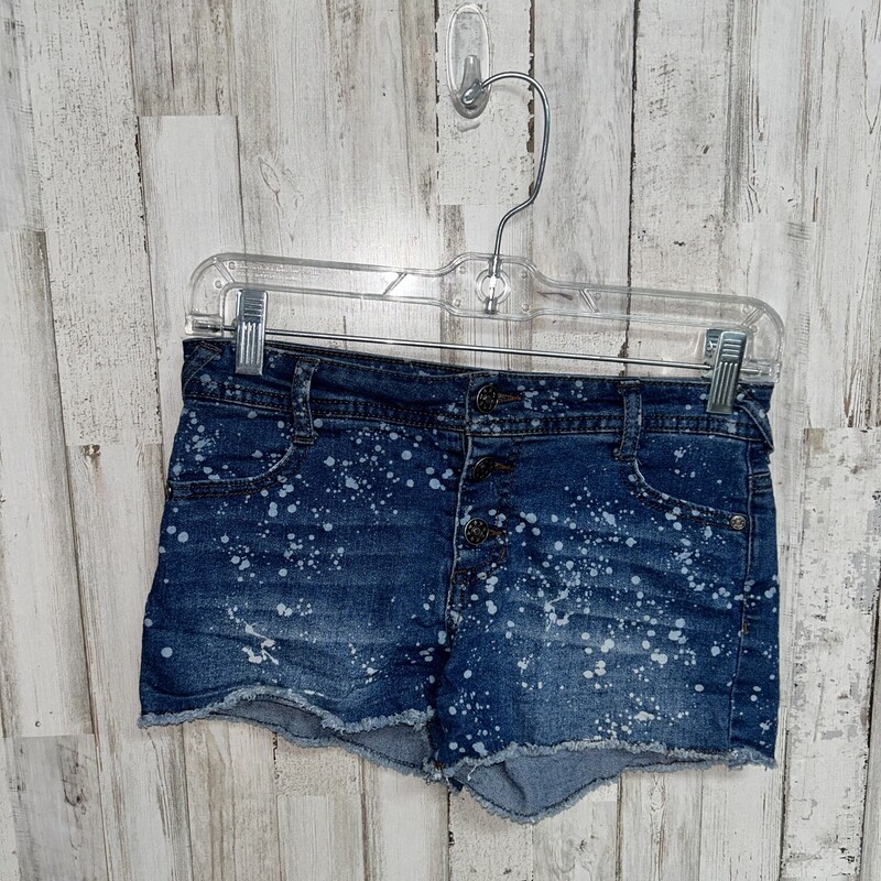 14 Bleach Print Shorts, Blue, Size: Girl 10 Up