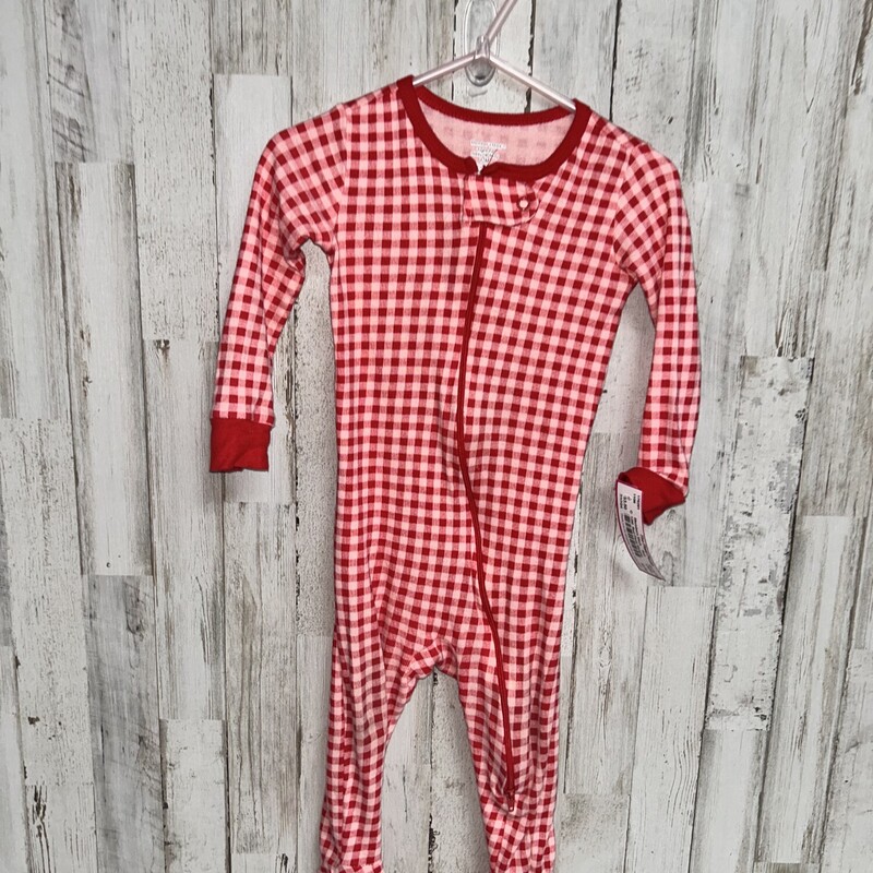12M  Red Plaid Sleeper, Red, Size: Girl 6-12m