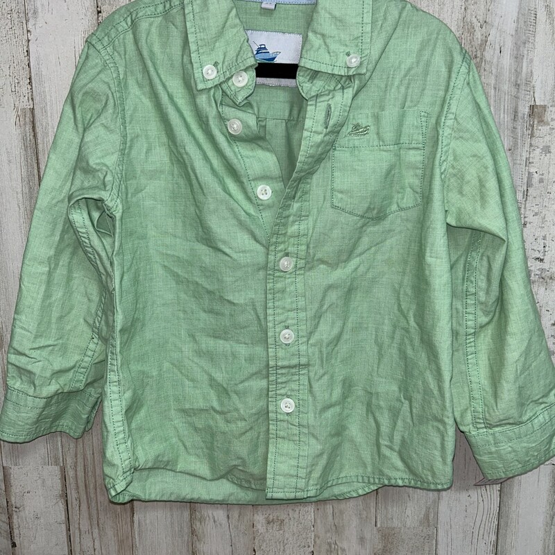 3T Green Button Up