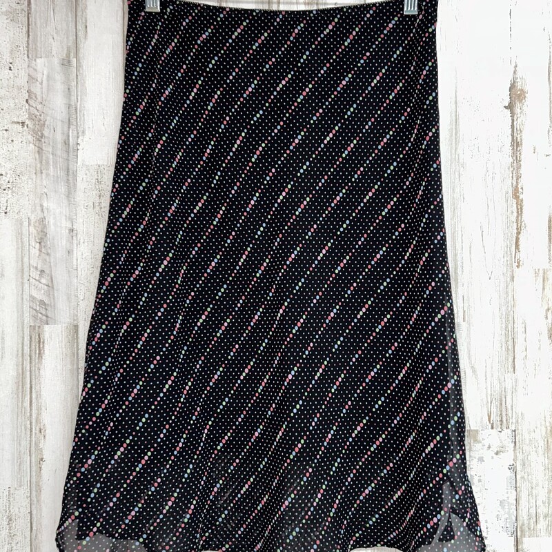 Sz8 Black Dotted Skirt, Black, Size: Ladies M