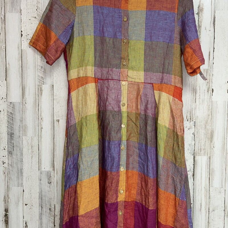 S Multi Color Plaid Dress