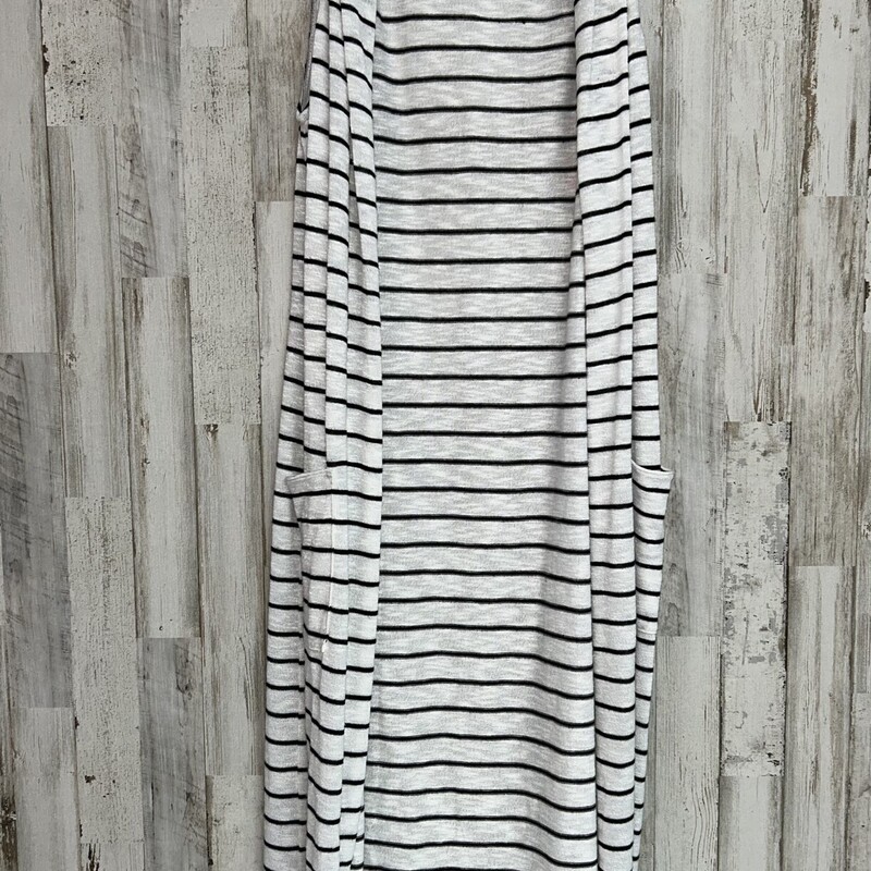 XS White Knit Striped Ves