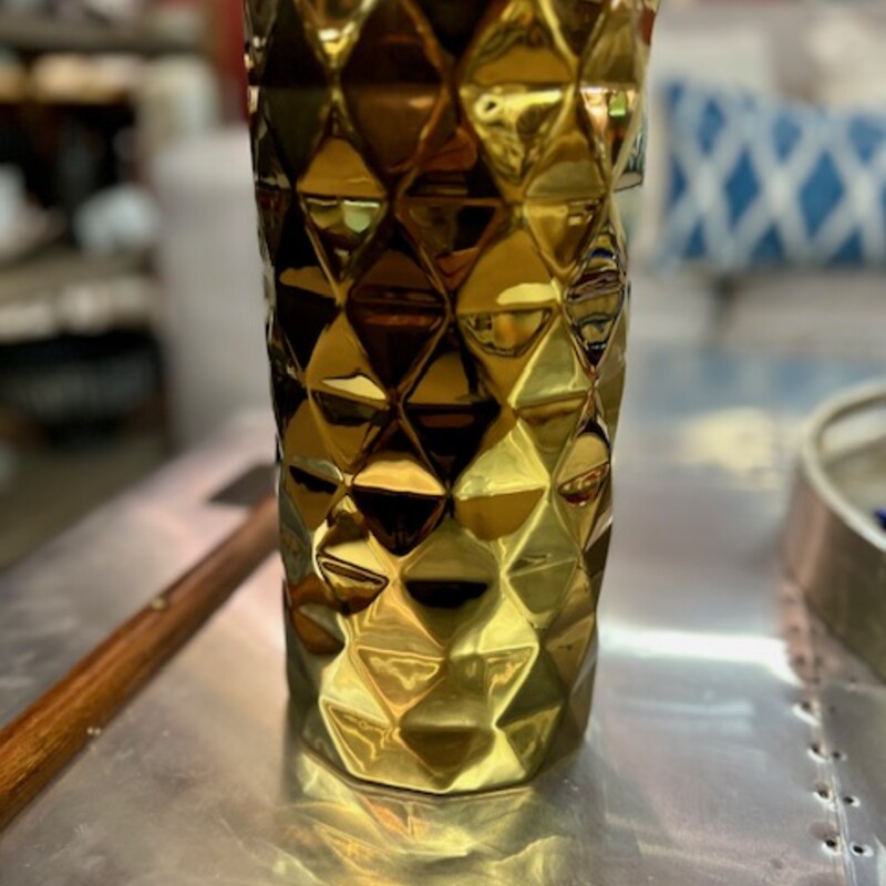 Gold Geometric Cylinder