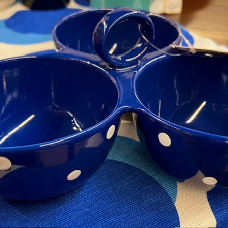 Spode Dot Condiment Dish
Blue and white
Size: 9.5x2.5H