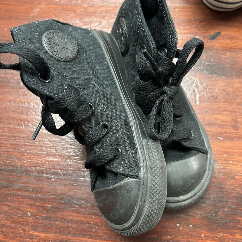 7 Black Hi Top Sneakers, Black, Size: Shoes 7