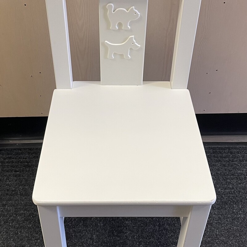 Ikea Kritter Wooden Chair, White, Size: Pre-owned