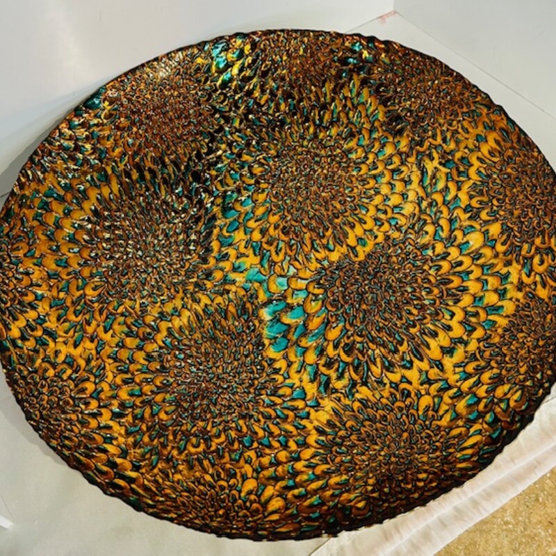 Metallic Peacock Look Bowl
Copper Blue Size: 16 x 3H