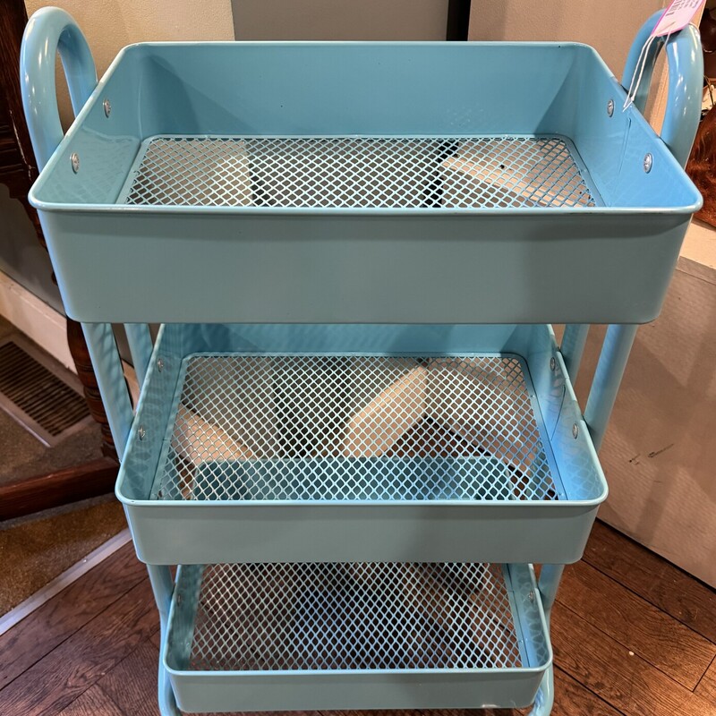 3 Tier Turq Rolling Cart,
Size: 18x12x31
Great cart for any room in your house - cute and functional!