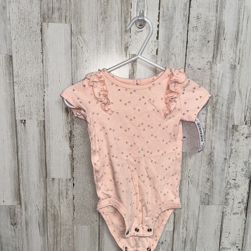 3/6M Pink Heart Print One, Pink, Size: Girl NB-3m