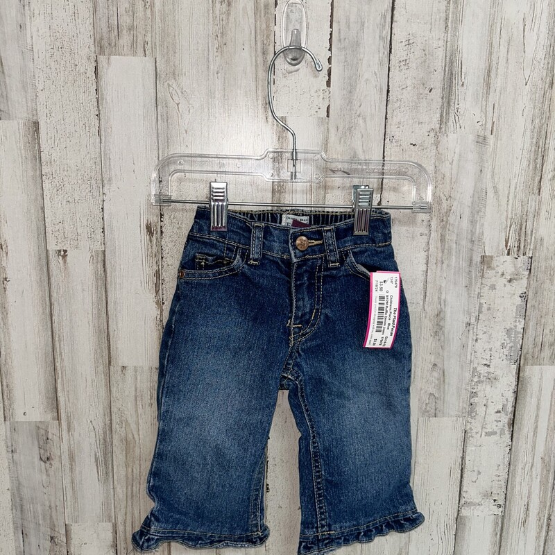 9/12M Ruffle Denim Jeans, Blue, Size: Girl 6-12m