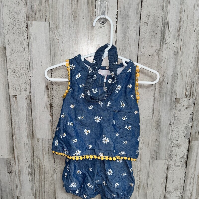3/6M Chambray Floral Romp