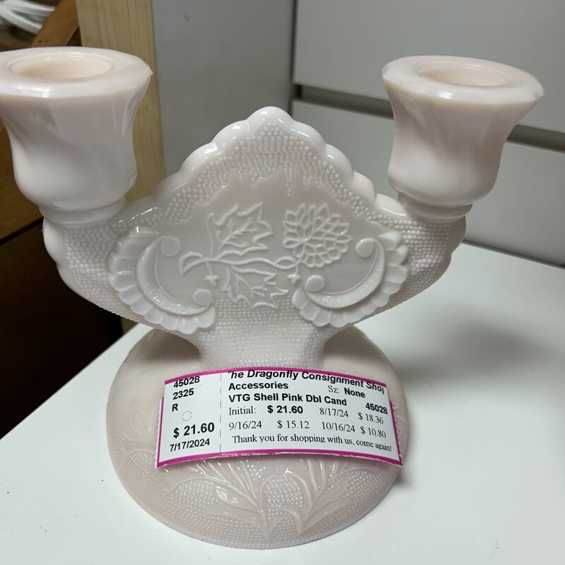 VTG Shell Pink Dbl Candle