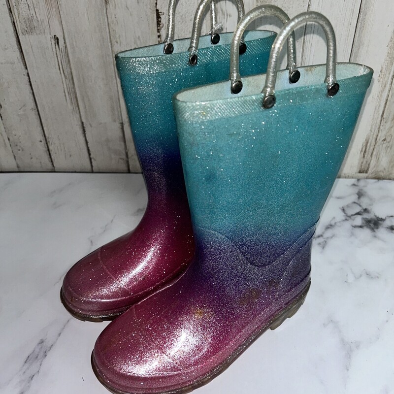 13/Y1 Ombre Glitter Rain, Blue, Size: Shoes 13