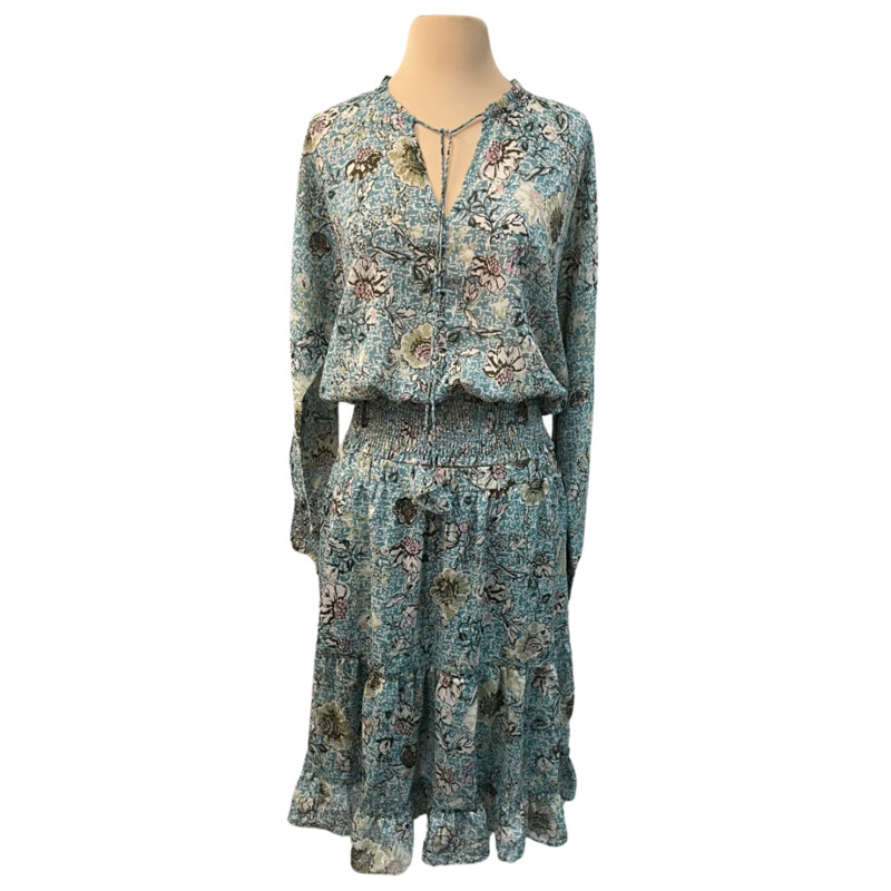 Mystree Top & Skirt Set<br />
Floral Print<br />
Colors: Teal, Cream, and Brown<br />
Size: Medium