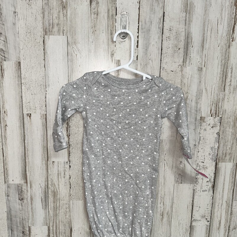 NB Grey Star Print Gown, Grey, Size: Boy 0-9m
