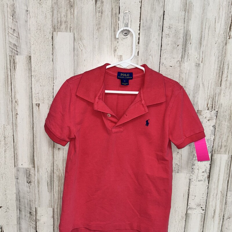 6 Red Logo Polo, Red, Size: Boy 5-8