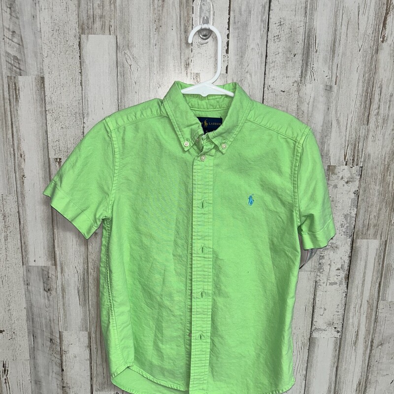 6 Lime Logo Button Up, Green, Size: Boy 5-8