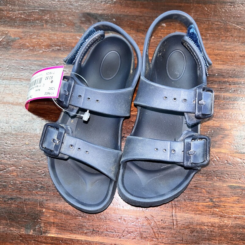 11 Navy Rubber Buckle San, Navy, Size: Shoes 11