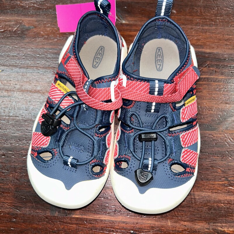 12 Navy/Red Velcro Shoes