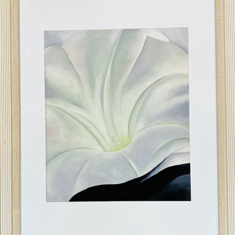 Georgia O'Keeffe Morning Glory in Black  Print
Gray Black Green Tan Cream
Size: 17 x 20H