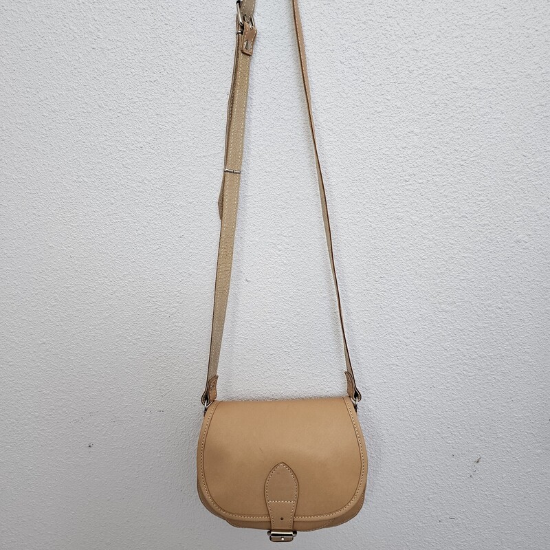 Leather Saddlebag, LtTan, Size: Crossbody