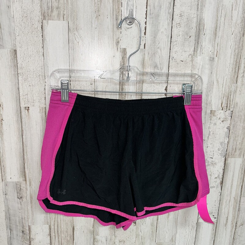 S Black/Pink Logo Shorts, Black, Size: Ladies S