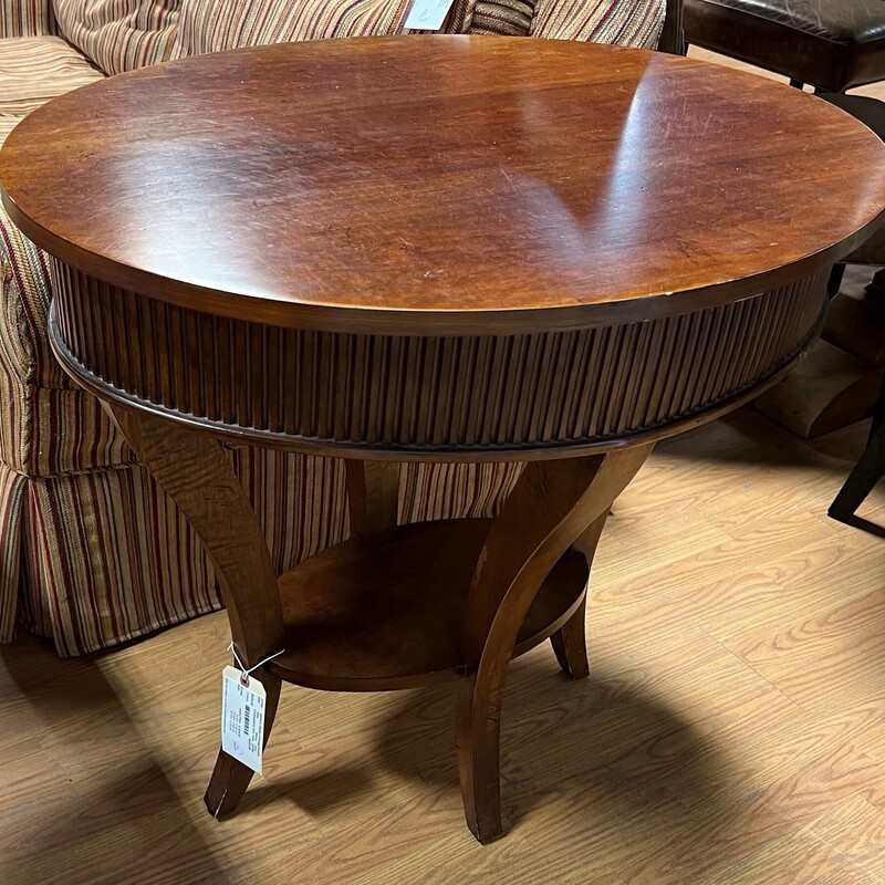 Contemporary Side Table, Mahogany, Oval
32in x 25in x 29in tall