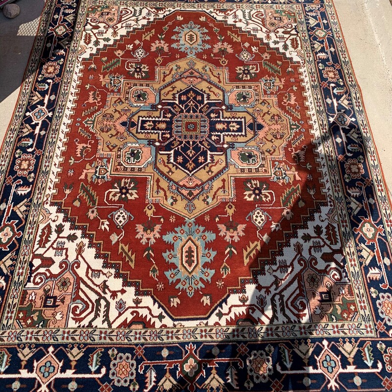 Persian Style Wool Rug, Multi, 9ft x 12ft