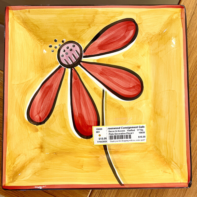 Plate Decorative Flower,
Size: 11Sq