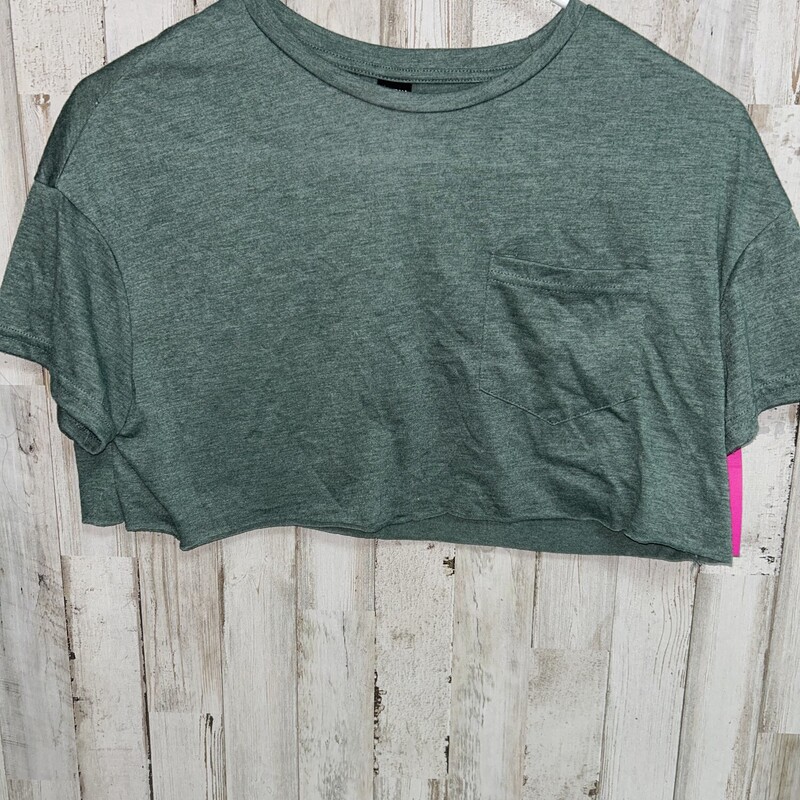 S Extra Cropped Pocket Te, Green, Size: Ladies S