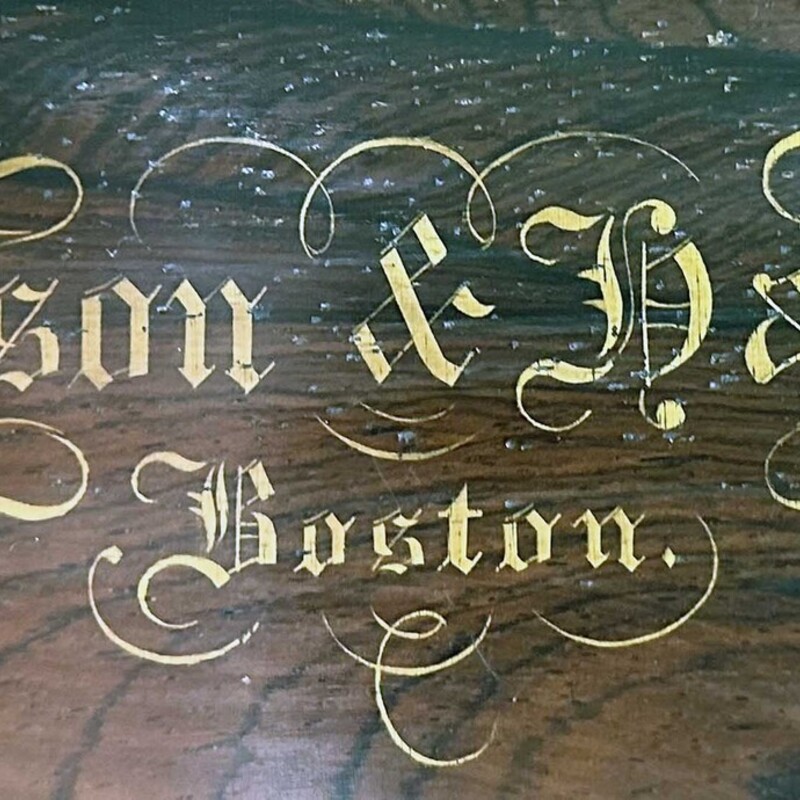 1873 Mason & Damlin Organ
Meloden Model No. 753
Mason and Damlin, Boston
Restored in 1978
37 In Wide x 18 In Deep x 29 In Tall.