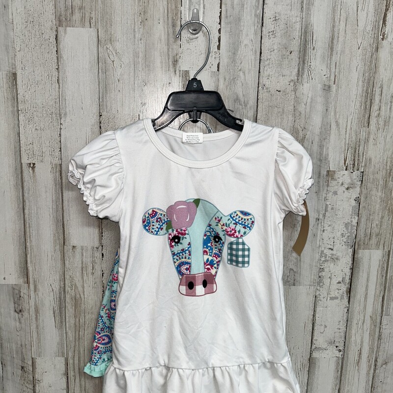 3T 2pc Printed Cow Set, White, Size: Girl 3T