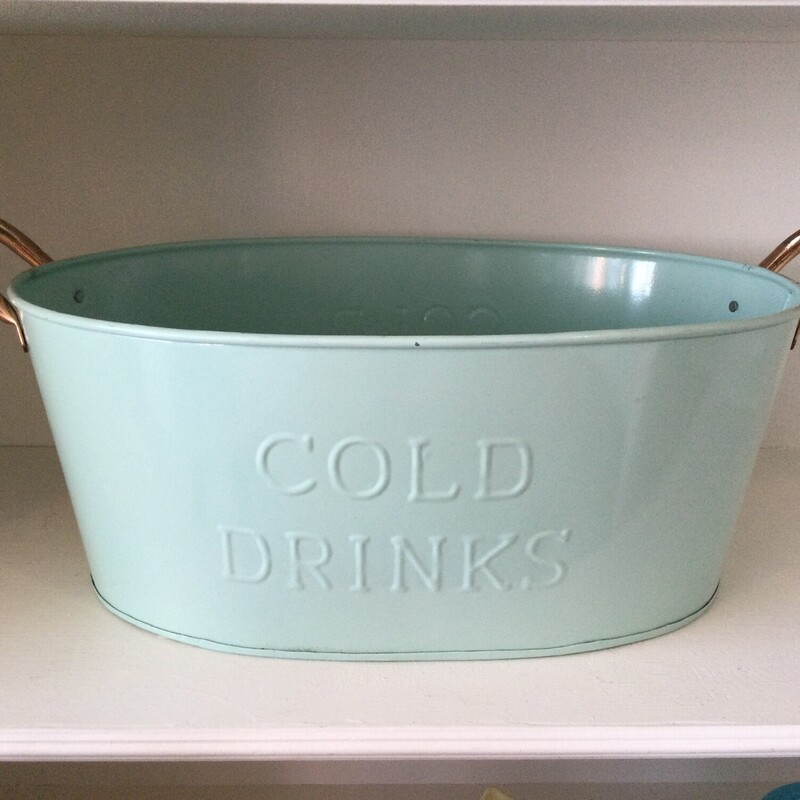 Sage Green Metal Bucket Cold Drinks
Green,
Size: 8 X 13 X 22 In