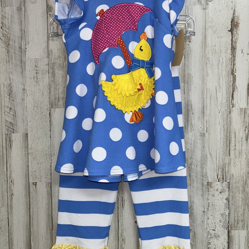 6 2pc Blue Dotted Duck Se, Blue, Size: Girl 6/6x