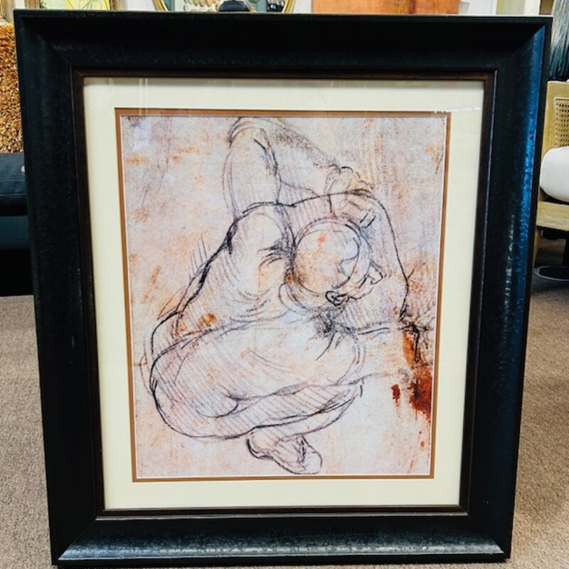 Study For the Last Judgement Print by Michelangelo Buonarroti
Tan Orange Blue Black Size: 24 x 27H