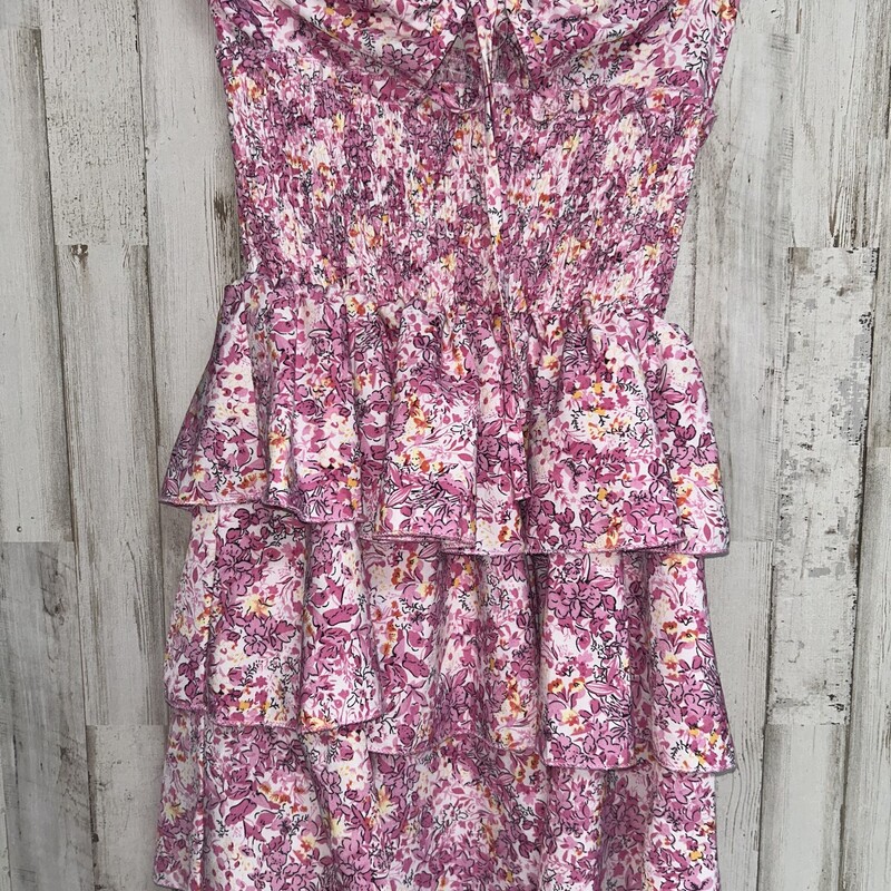 S Pink Floral Ruffled Smo