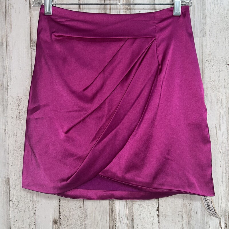NEW S Purple Satin Skirt